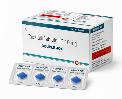 COUPLE JOY | MEN’S PERFORMANCE BOOST | TADALAFIL 10 MG | PACK OF 10 | 40 TABLETS